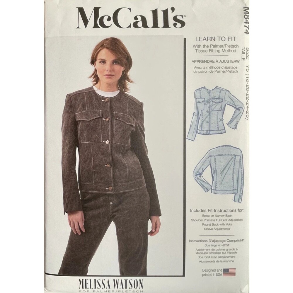 Pattern Misses Sz Y5 18-26 Jacket Melissa Watson McCall's M8474 New/Uncut
